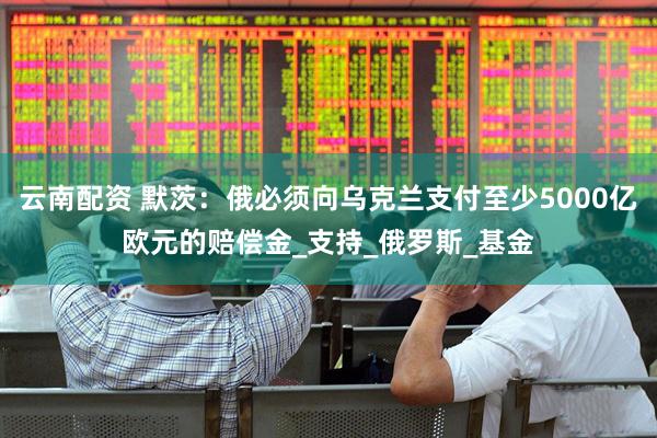 云南配资 默茨：俄必须向乌克兰支付至少5000亿欧元的赔偿金_支持_俄罗斯_基金
